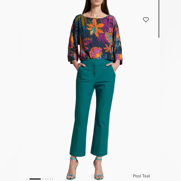 NWT Trina Turk Pool Teal Lulu dress pants slacks trousers -12 - Picture 4 of 10